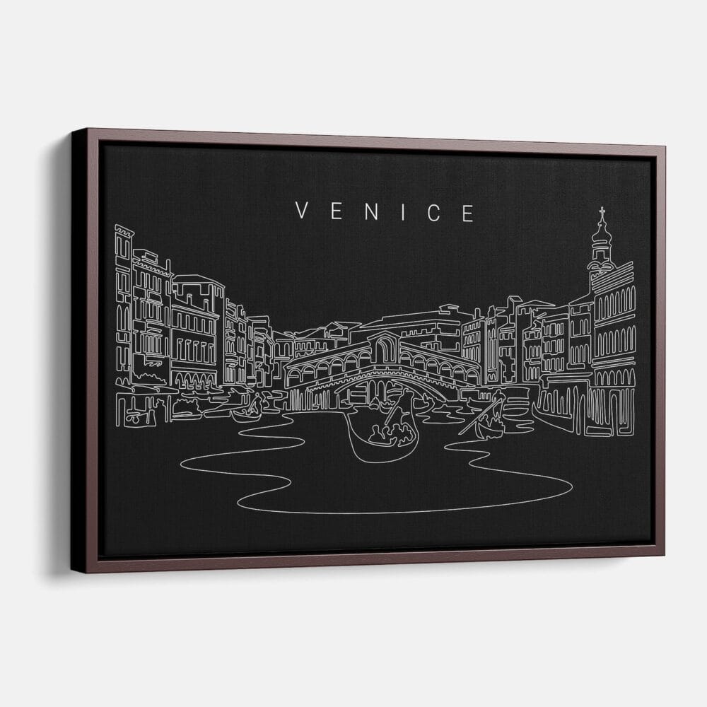 Framed Venice Canvas Print - Main - Dark Framed Venice Canvas Print - Main - Dark
