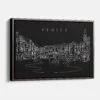 Framed Venice Canvas Print - Main - Dark