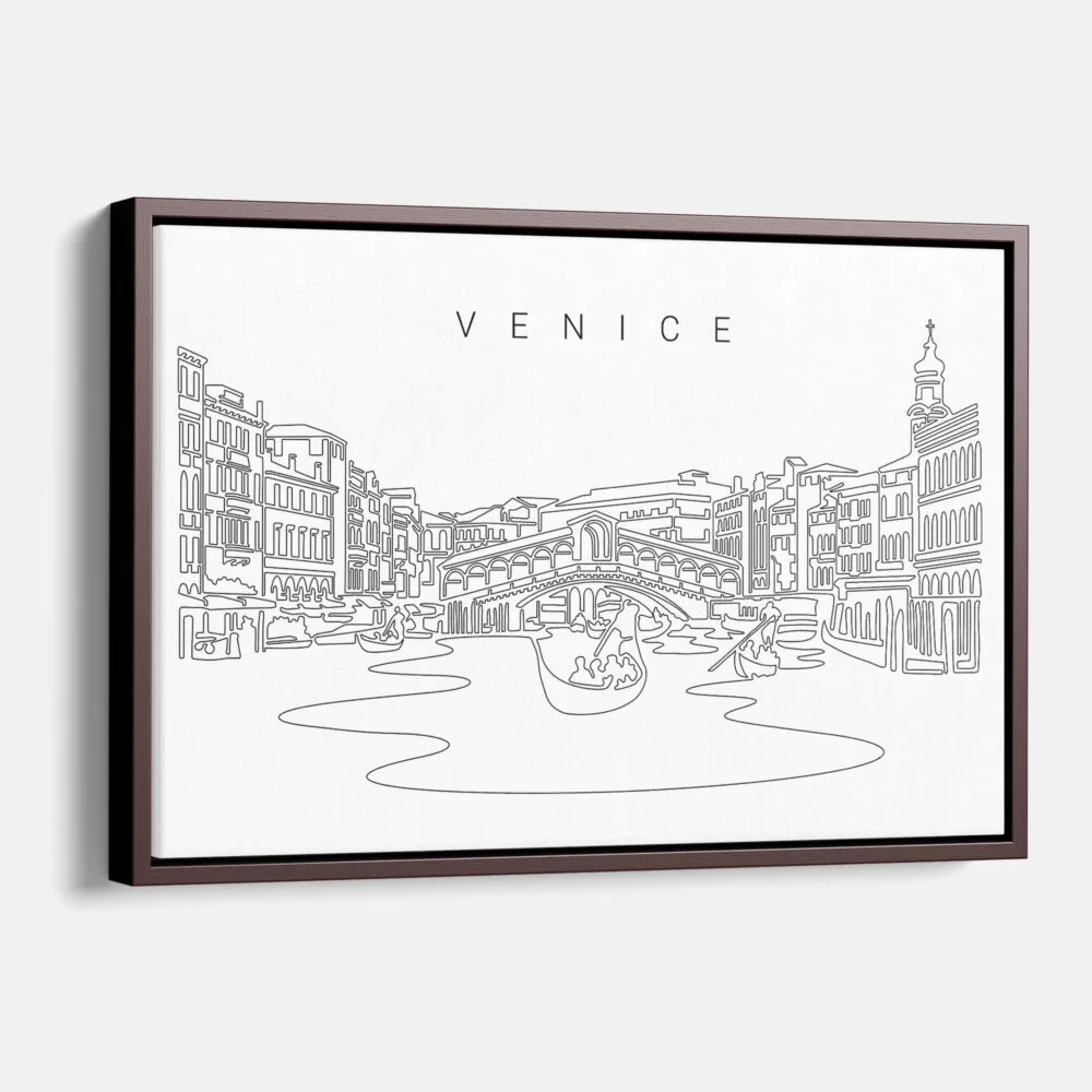 Framed Venice Canvas Print - Main - Light Framed Venice Canvas Print - Main - Light