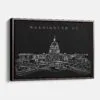 Framed Washington DC Canvas Print - Main - Dark