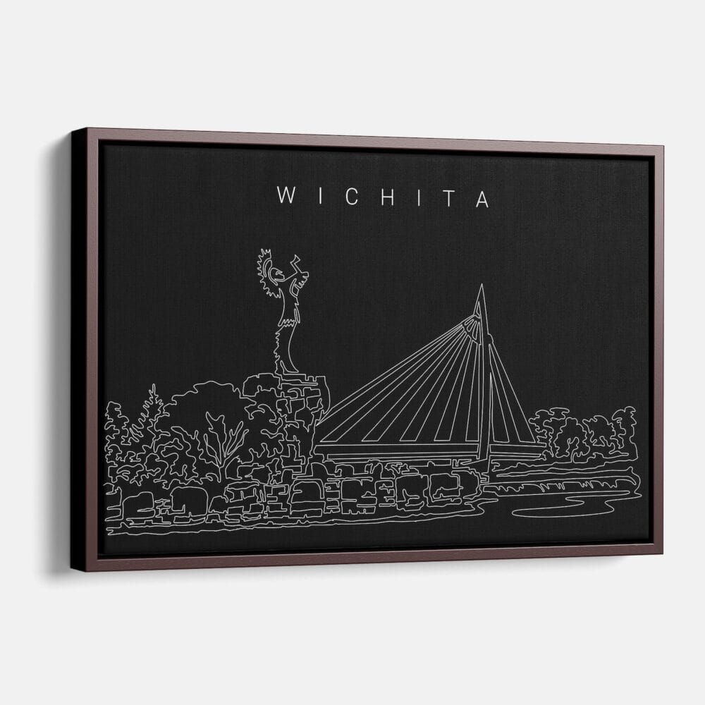 Framed Wichita Canvas Print - Main - Dark Framed Wichita Canvas Print - Main - Dark