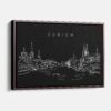 Framed Zurich Canvas Print - Main - Dark