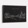 Framed Zurich Canvas Print - Main - Dark