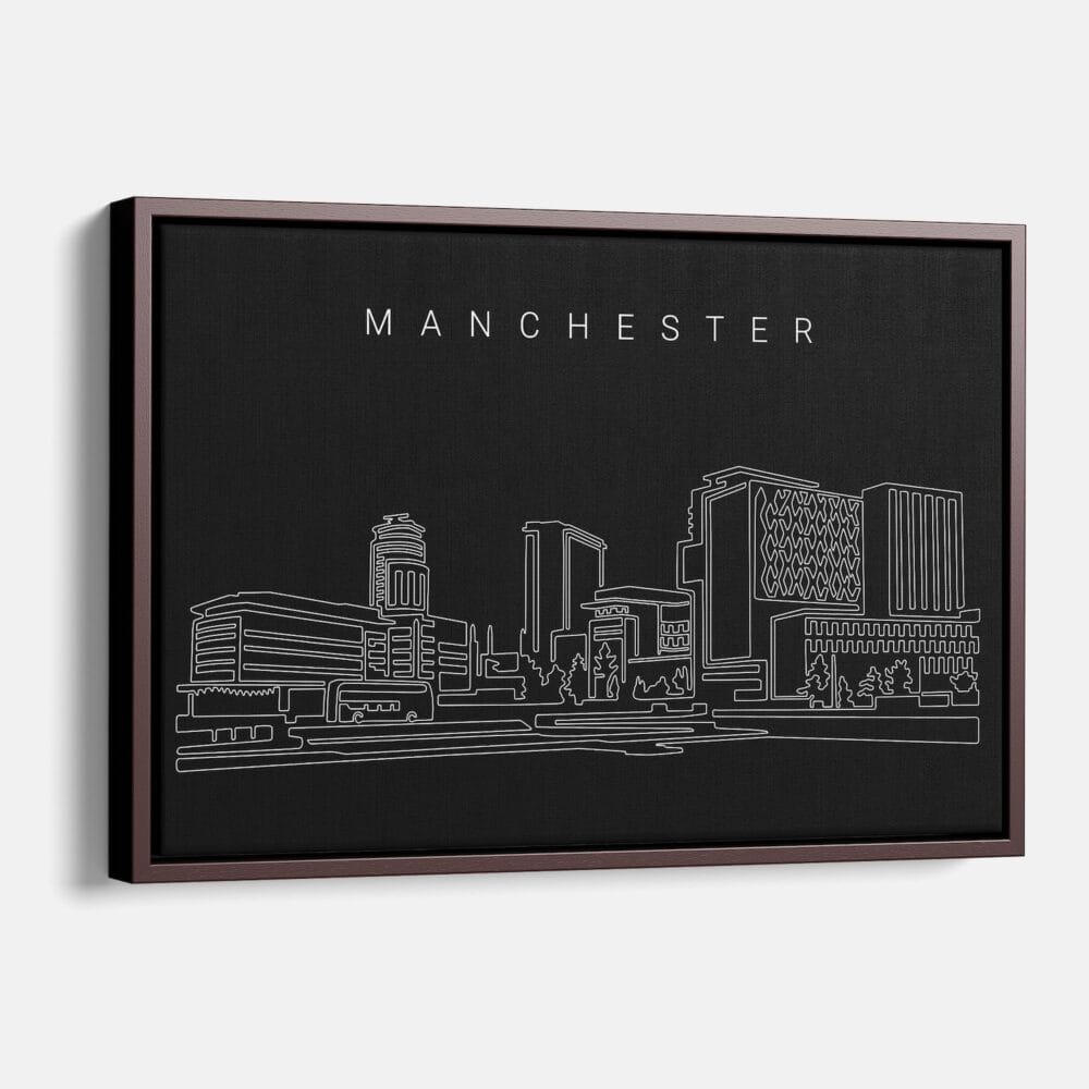 Framed manchester Canvas Print - Main - Dark Framed manchester Canvas Print - Main - Dark