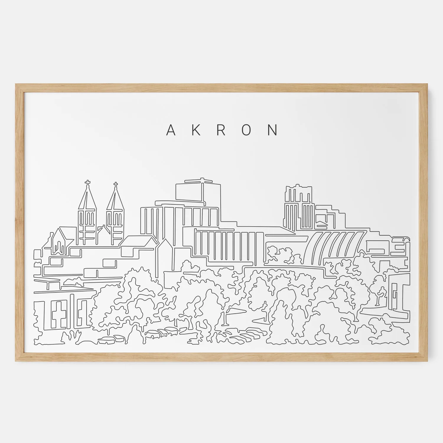 Akron Skyline Art Print