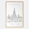 Framed Bangkok Wat Arun Art print - Portrait - Main