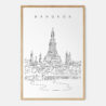 Framed Bangkok Wat Arun Art print - Portrait - Main