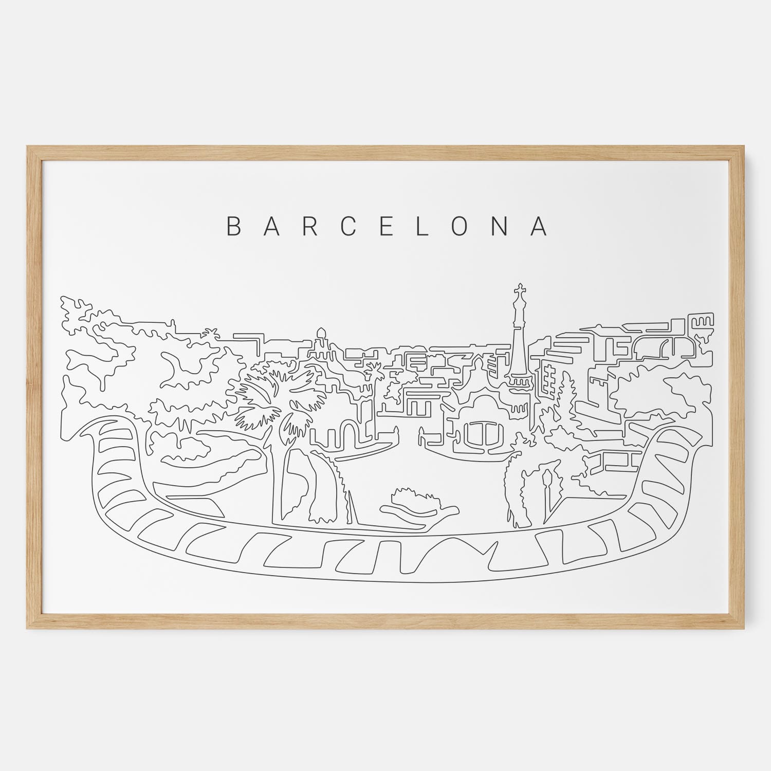Barcelona Spain Park Guell Art Print