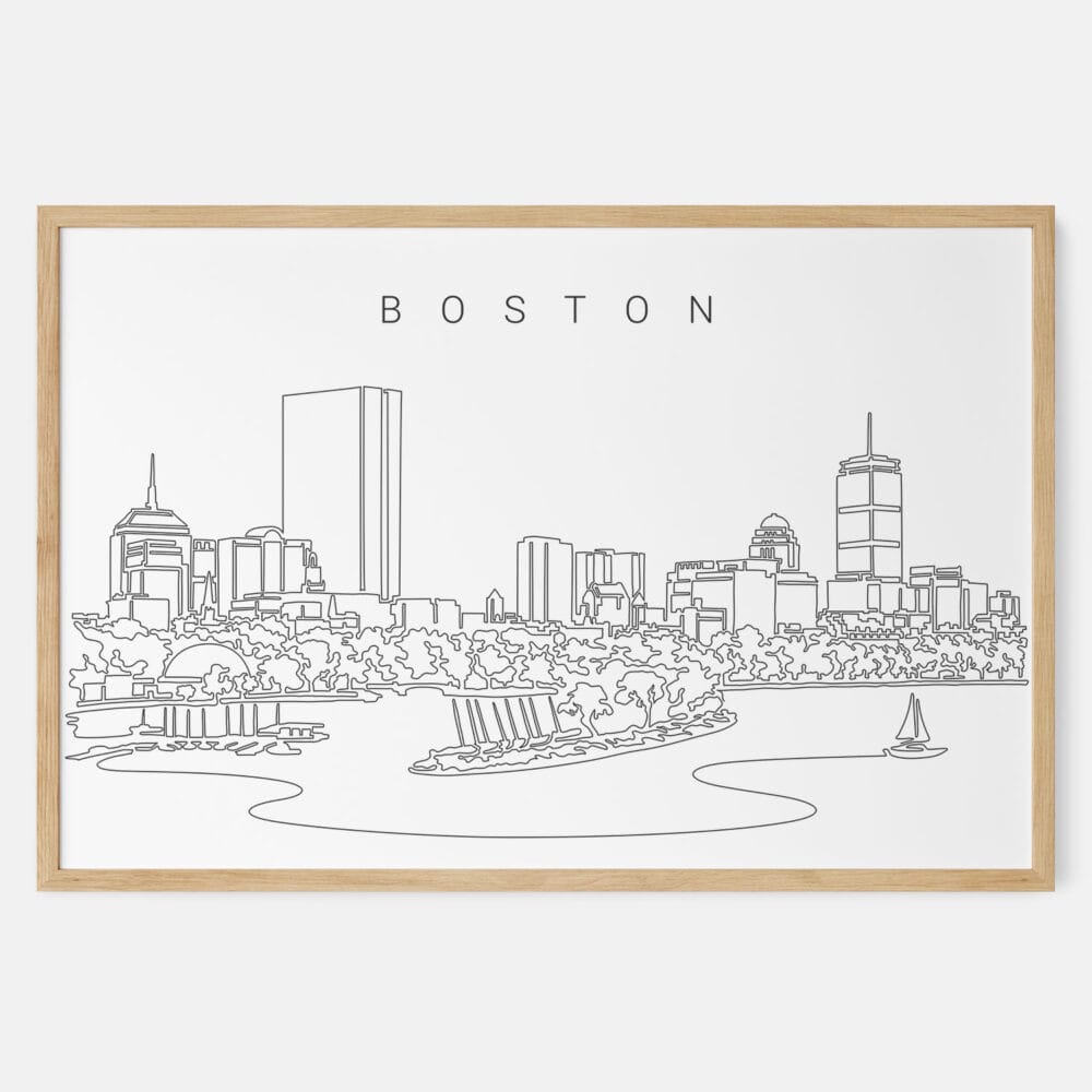Framed Boston Charles River Art print - Landscape - Main