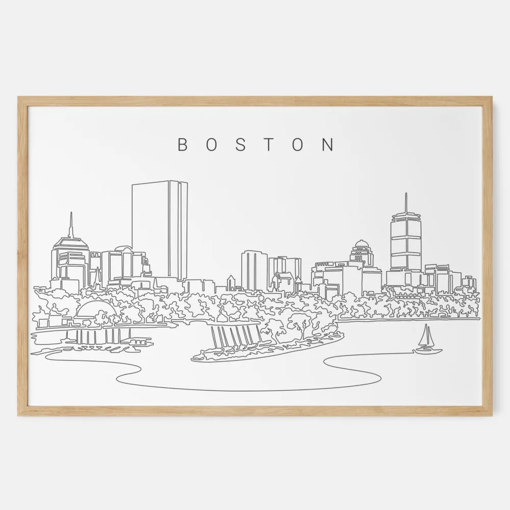 Framed Boston Charles River Art print - Landscape - Main Framed Boston Charles River Art print - Landscape - Main