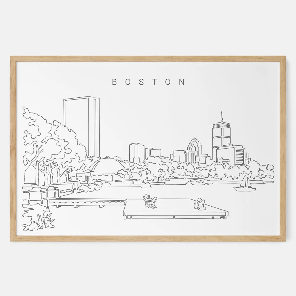 Framed Boston Esplanade Art print - Landscape - Main Framed Boston Esplanade Art print - Landscape - Main