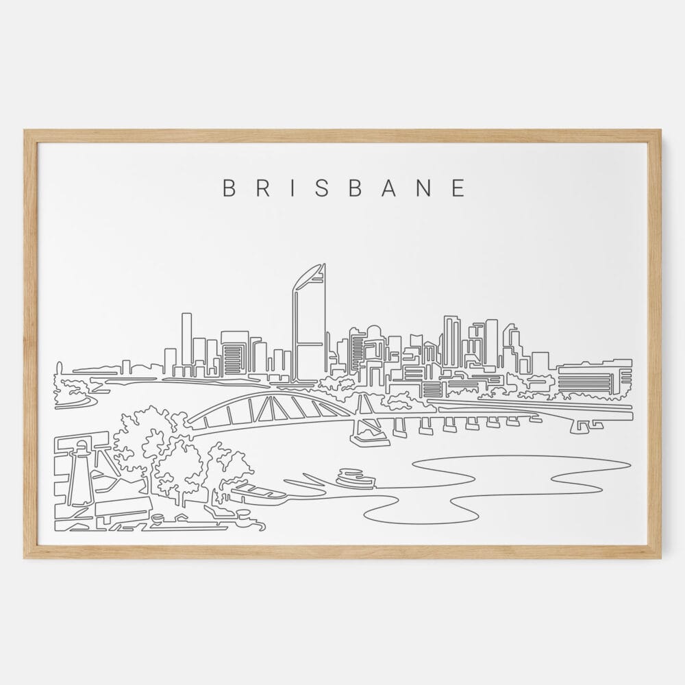 Framed Brisbane Art print - Landscape - Main