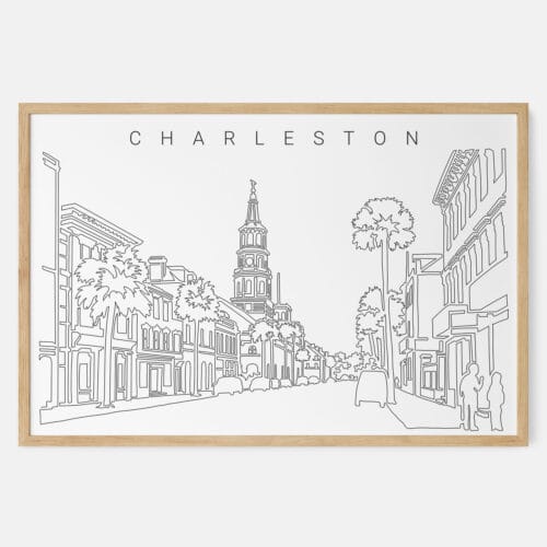 Charleston SC Skyline Art Print