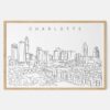 Framed Charlotte NC Art print - Landscape - Main