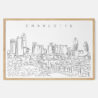Framed Charlotte NC Art print - Landscape - Main