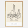 Framed Chicago Illinois Art print - Main - Light - Portrait