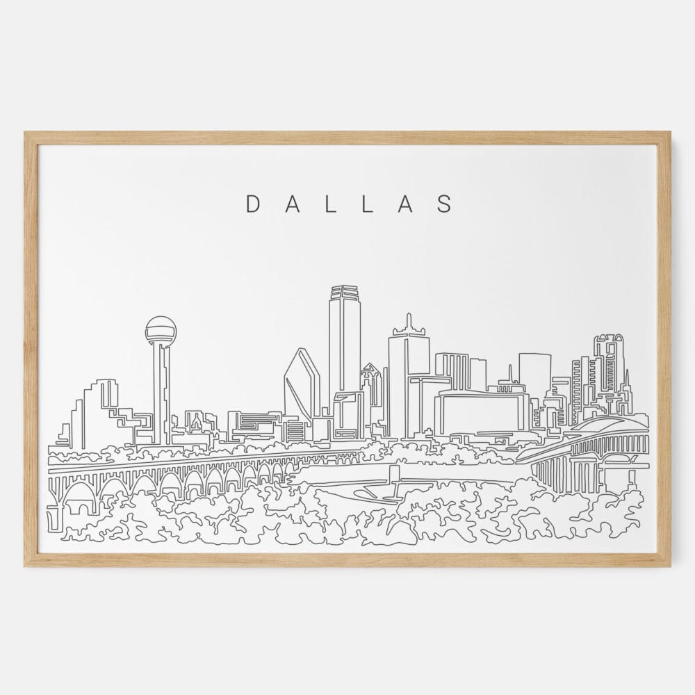 Framed Dallas TX Art print - Landscape - Main