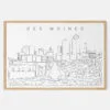 Framed Des Moines Art print - Landscape - Main