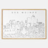 Framed Des Moines Art print - Landscape - Main
