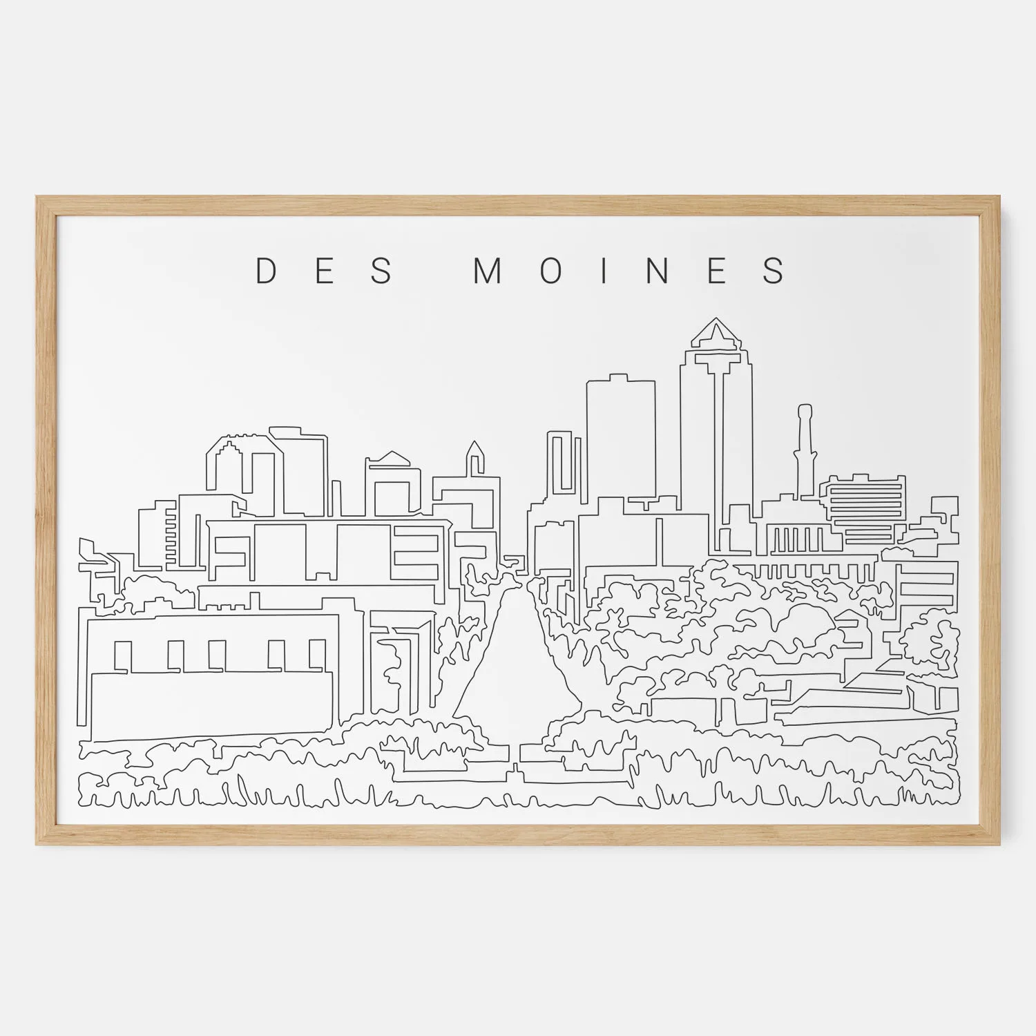 Des Moines Skyline Art Print