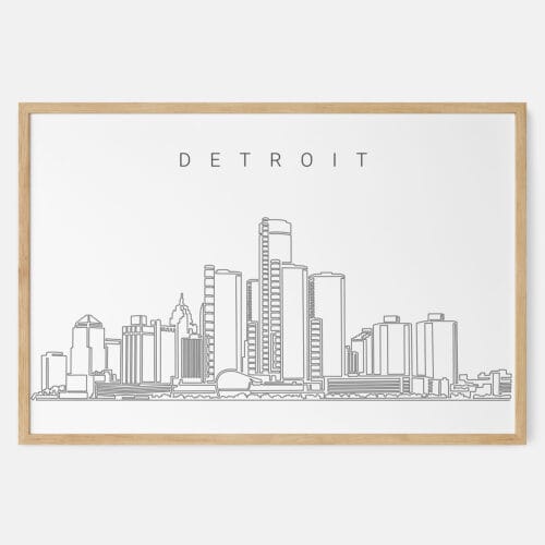 Detroit Skyline Art Print