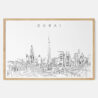 Framed Dubai Skyline Art print - Landscape - Main