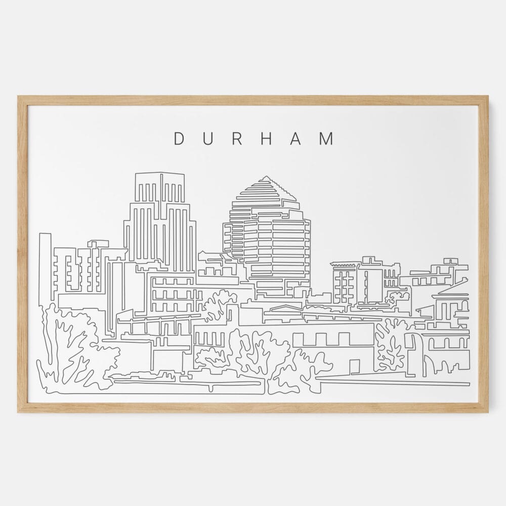 Framed Durham NC Art print - Landscape - Main