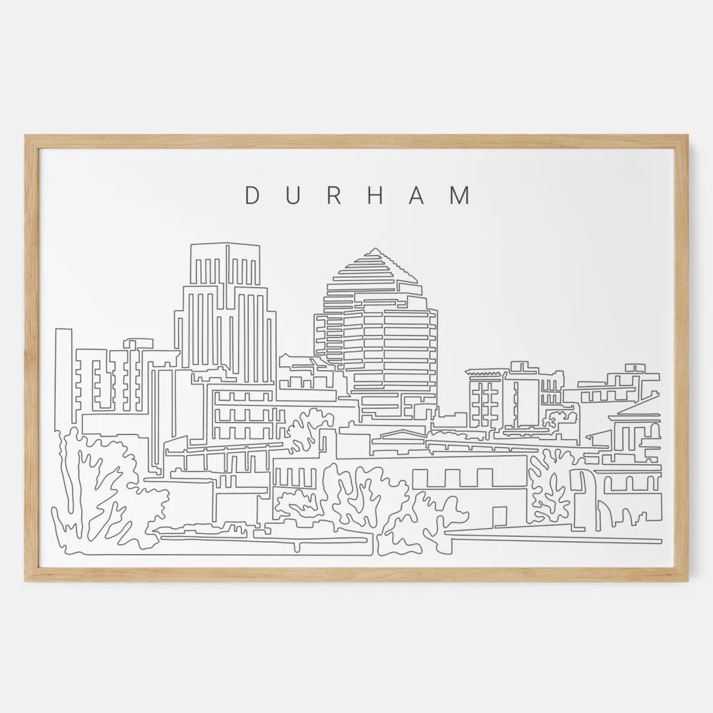 Framed Durham NC Art print - Landscape - Main Framed Durham NC Art print - Landscape - Main