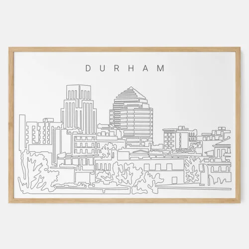 Durham NC Skyline Art Print