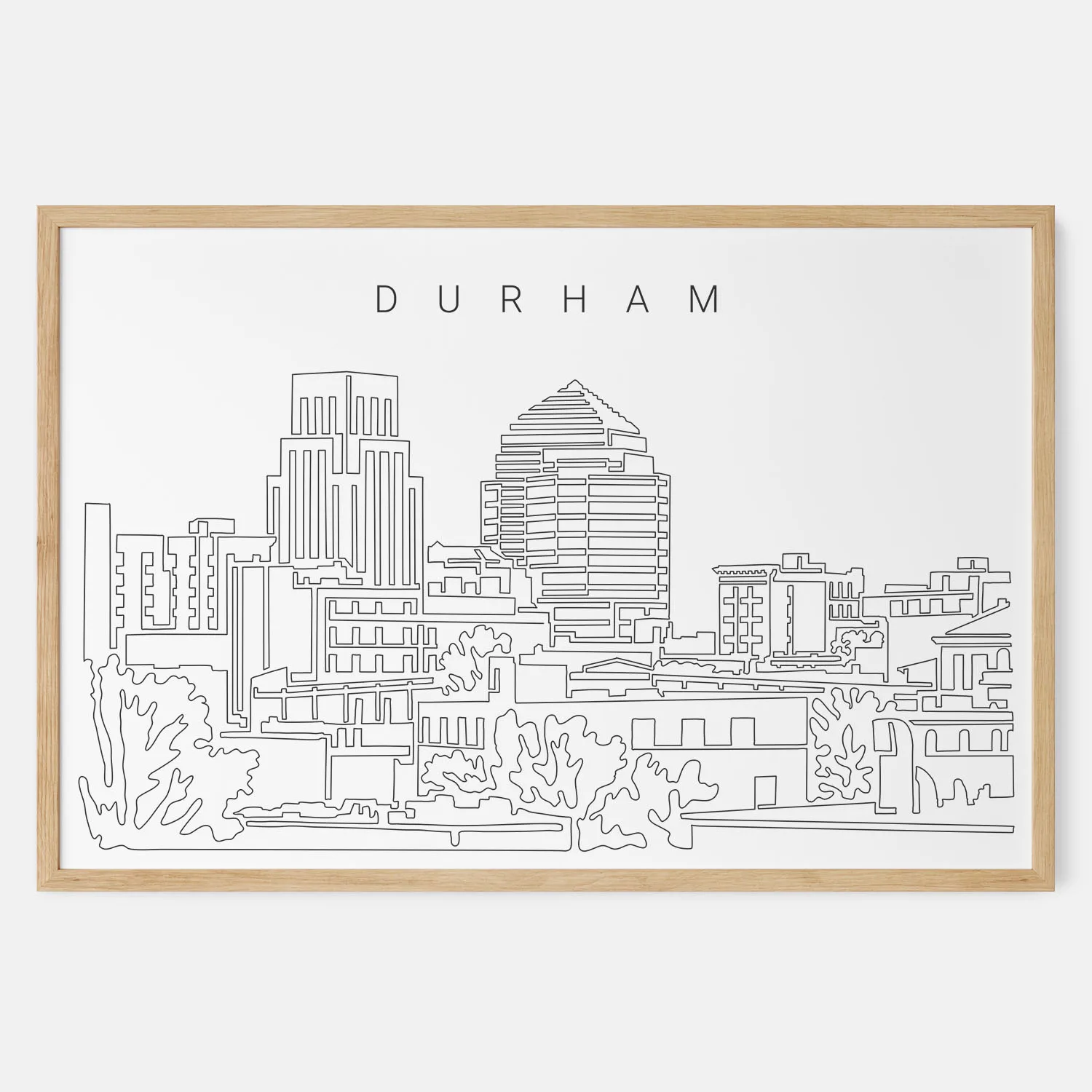 Durham NC Skyline Art Print