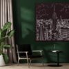 Framed Empire State Building Canvas Wall Art - Square - Lounge Chair - Dark