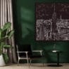 Framed Empire State Building Canvas Wall Art - Square - Lounge Chair - Dark