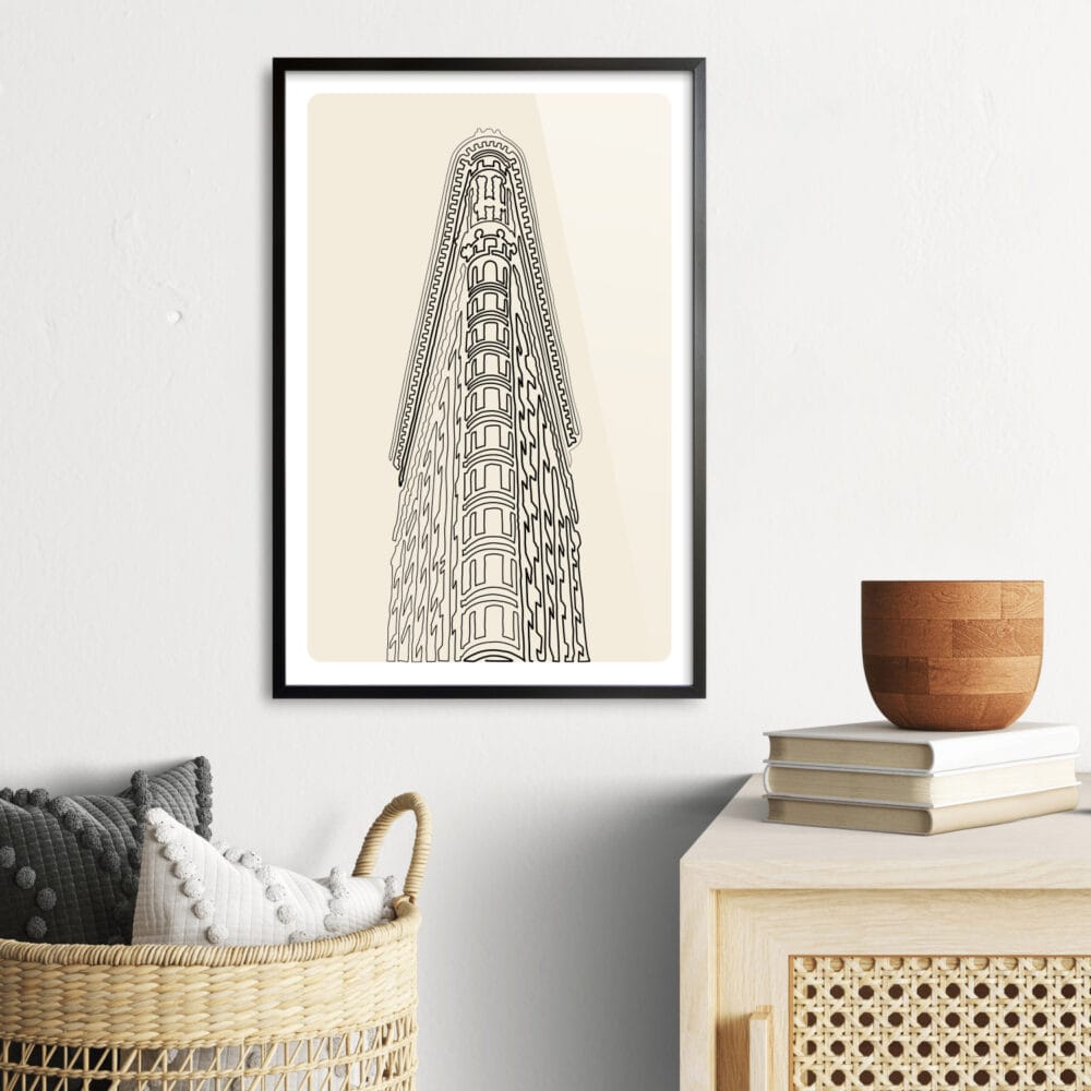 Framed Flatiron BUilding Wall Art - Hallway - Portrait Framed Flatiron BUilding Wall Art - Hallway - Portrait