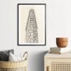 Framed Flatiron BUilding Wall Art - Hallway - Portrait