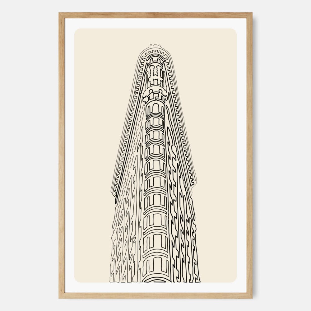 Framed Flatiron Building Wall Art - Main - Light - Portrait
