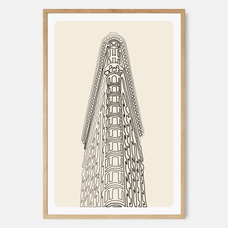 Framed Flatiron Building Wall Art - Main - Light - Portrait