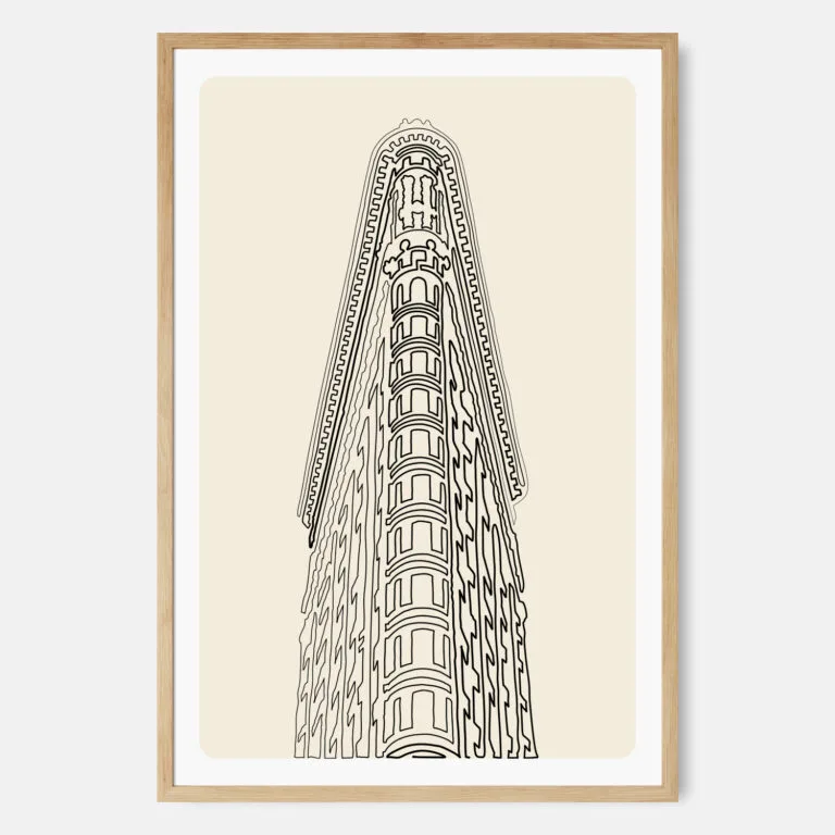 Framed Flatiron Building Wall Art - Main - Light - Portrait