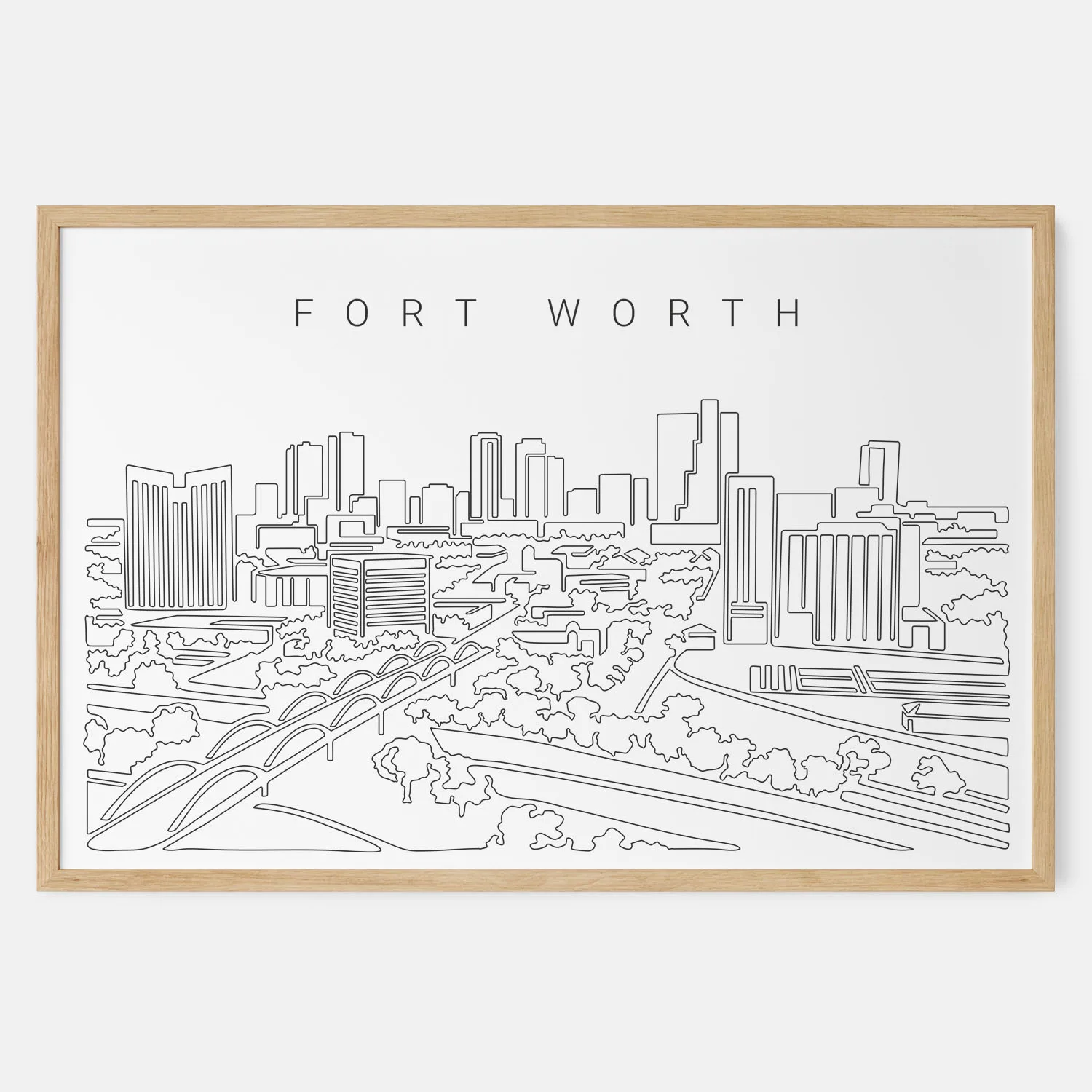 Fort Worth Skyline Art Print