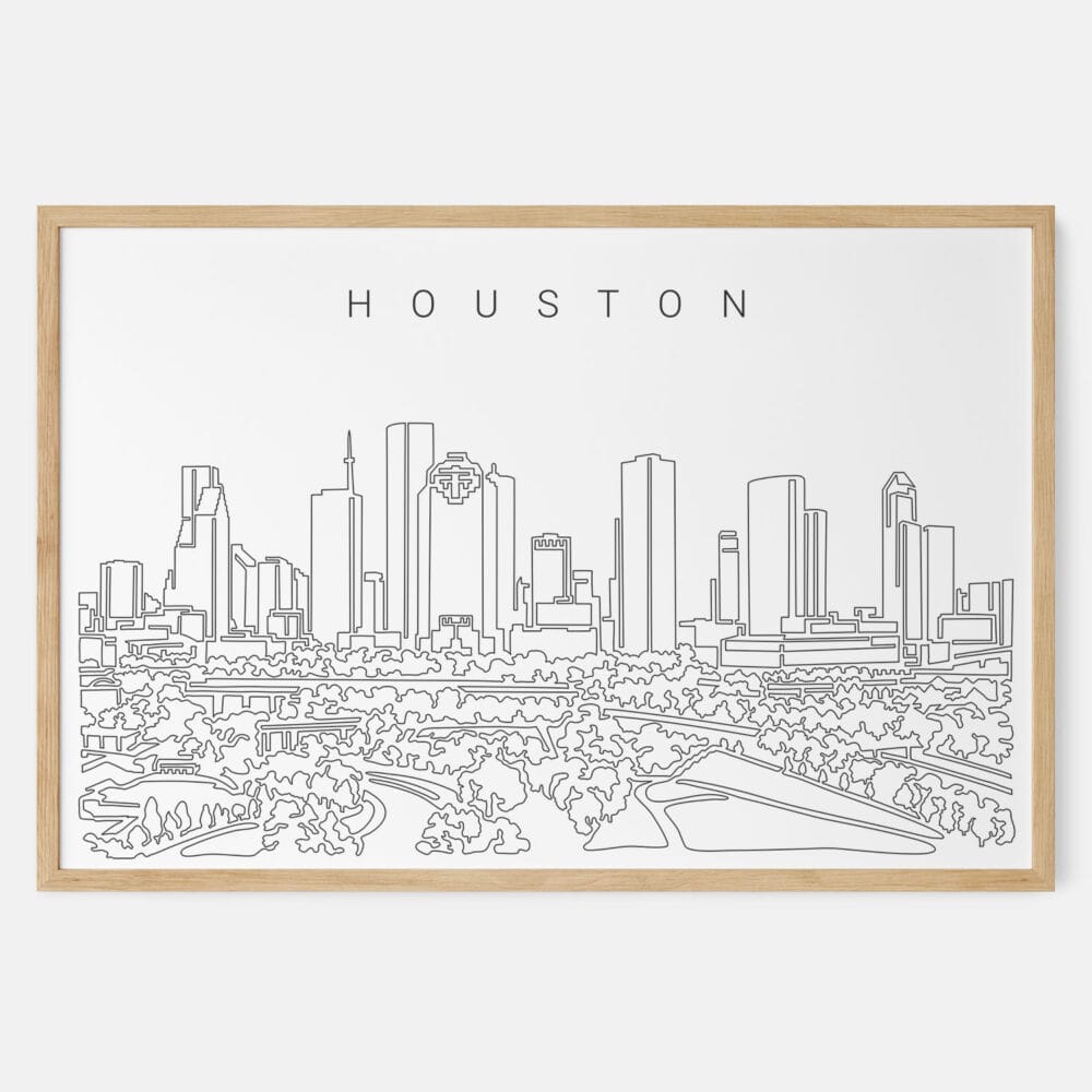 Framed Houston Texas Art print - Landscape - Main