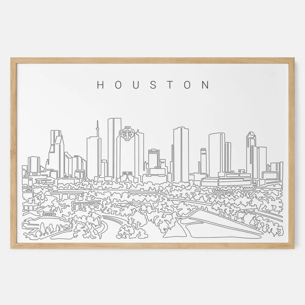 Framed Houston Texas Art print - Landscape - Main