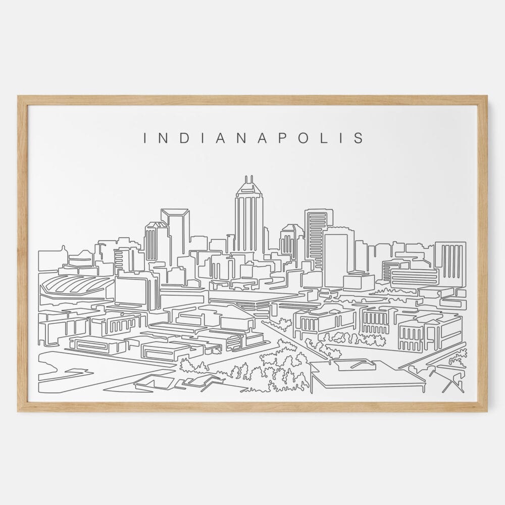Framed Indianapolis Art print - Landscape - Main