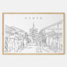 Framed Kyoto Art print - Landscape - Main