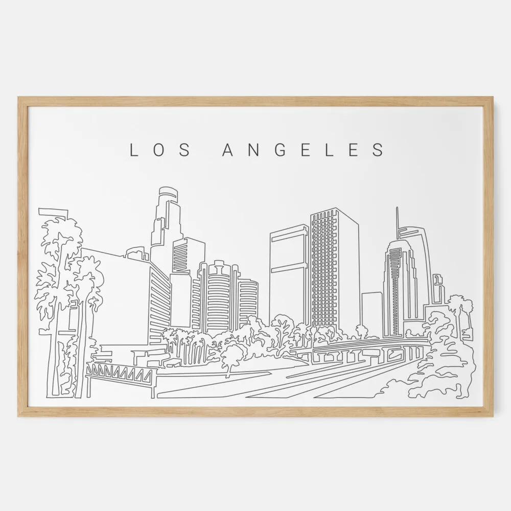 Framed Los Angeles Art print - Landscape - Main Framed Los Angeles Art print - Landscape - Main