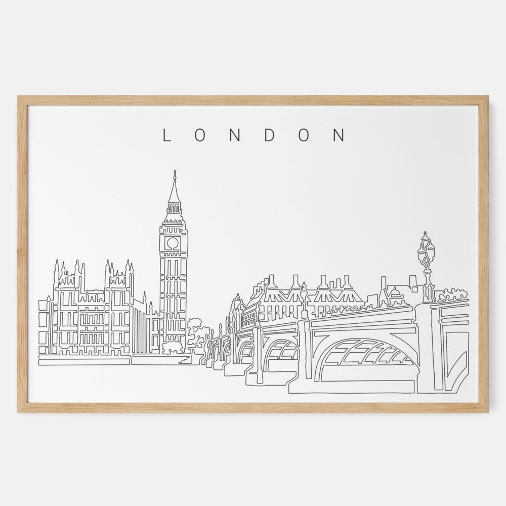 Framed London Big Ben Tower Art print - Landscape - Main