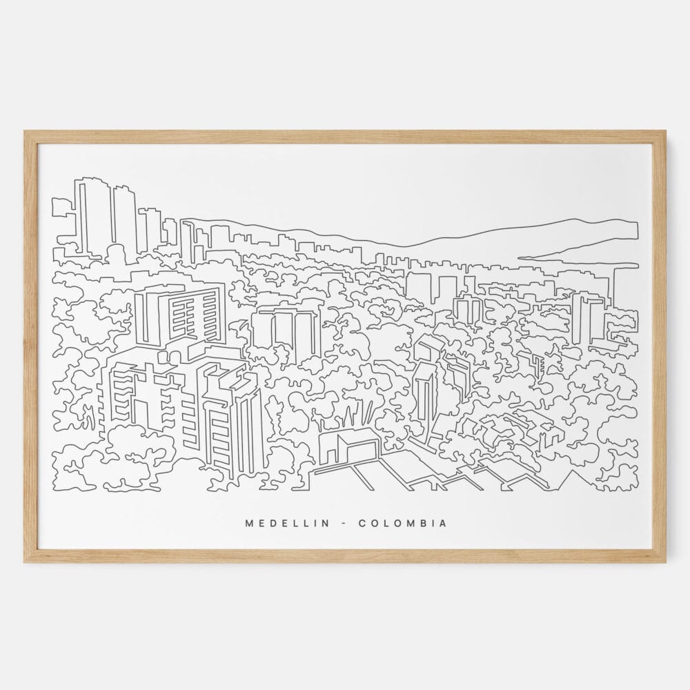 Framed Medellin Colombia Art print - Landscape - Main