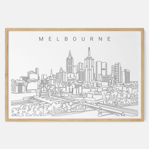 Melbourne Skyline Art Print