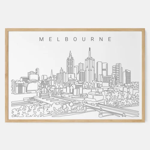 Melbourne Skyline Art Print