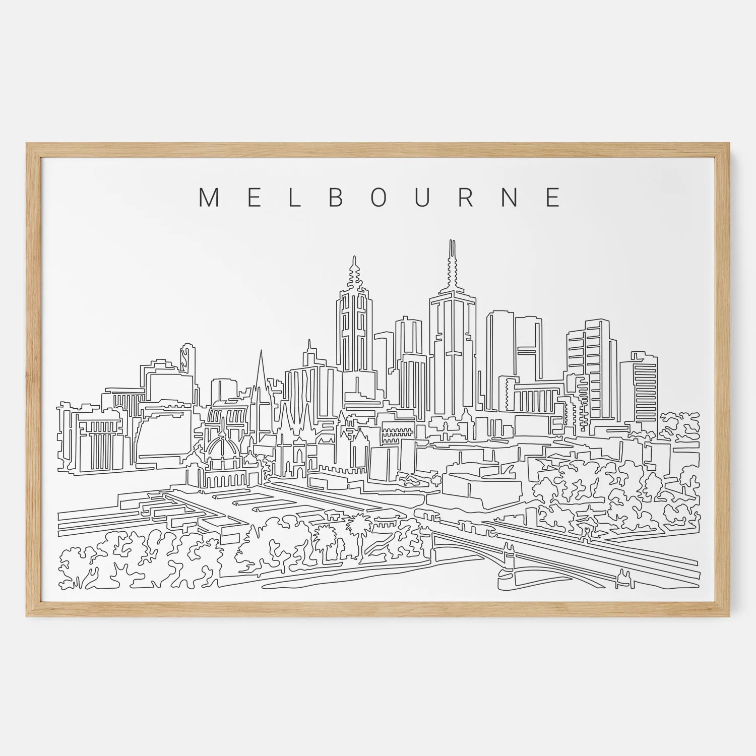 Melbourne Skyline Art Print