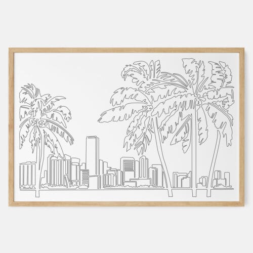 Miami FL Skyline Art Print