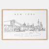 Framed NYC Brooklyn Bridge Art print - Landscape - Main